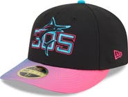 New Era Men's New Era Black/Pink Miami Marlins 2025 City Connect Low Profile 59FIFTY Fitted Hat