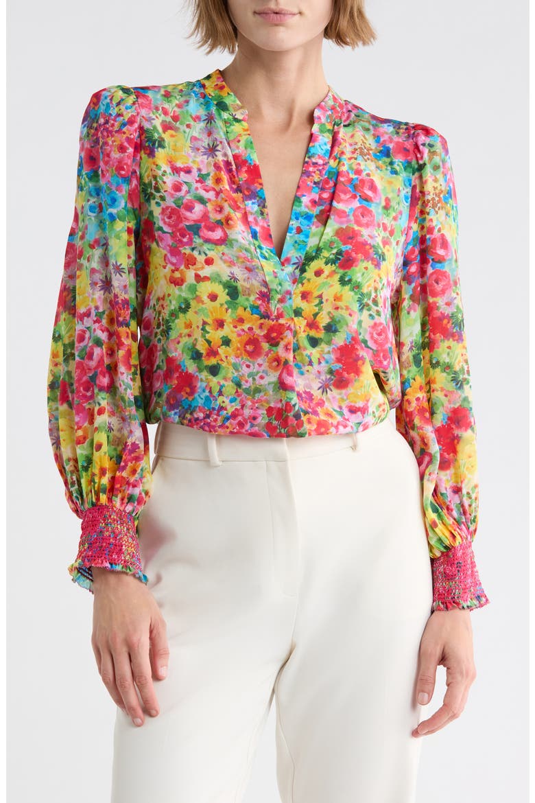Sheila Floral Silk Top, Main, color, GARDEN FLORAL