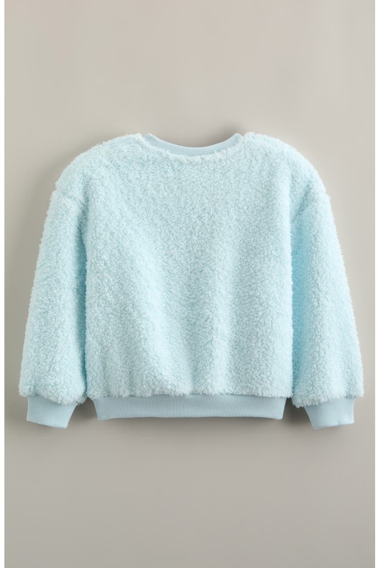 Kids' Embroidered Fluffy Fleece Pullover, Alternate, color, BLUE DELICATE HEART EMBROIDERY