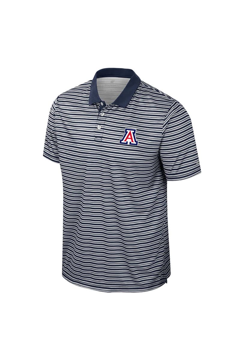 COLOSSEUM Men's Colosseum Navy Arizona Wildcats Striped Polo, Alternate, color, Navy