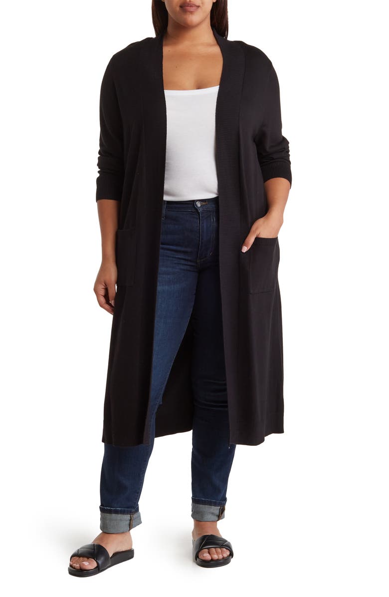 BY DESIGN Tribeca Longline Cardigan, Main, color, Black
