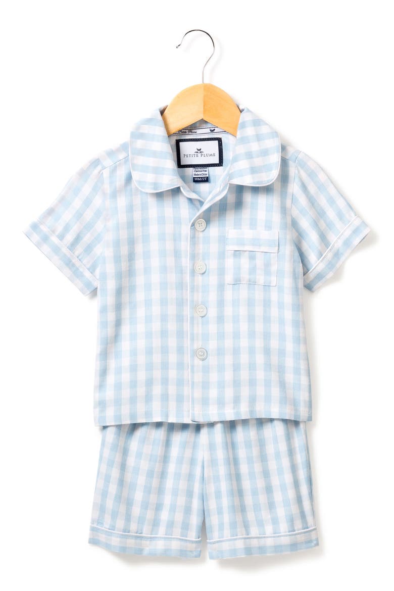 Gingham Short Set, Alternate, color, BLUE