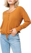 GIBSONLOOK Crop Henley Top