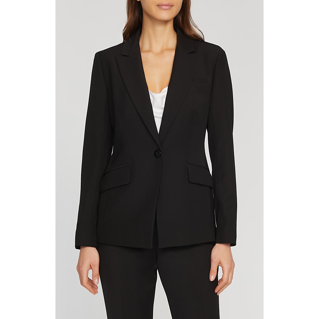 Elie Tahari The Sylvie One-button Blazer In Noir