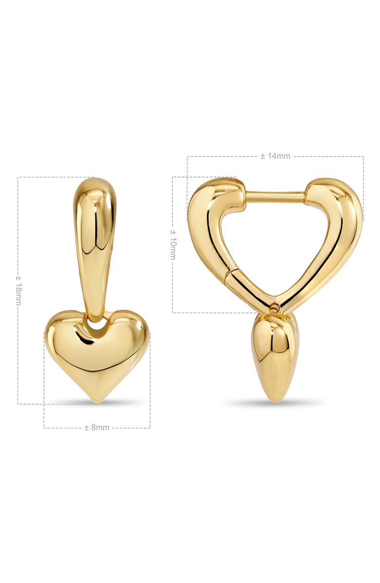 DEVATA Sweet Heart Hoop Earrings, Alternate, color, Gold