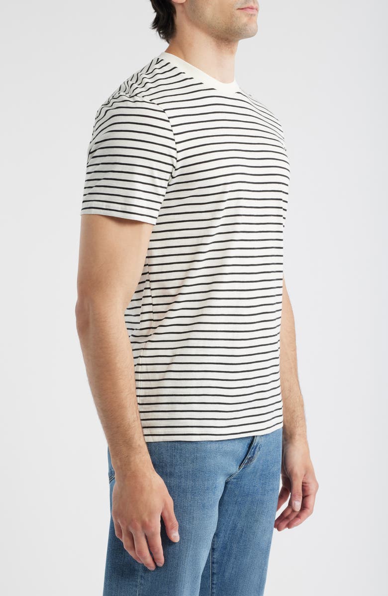 Mavi Jeans Stripe Crewneck T-Shirt, Alternate, color, Antique White