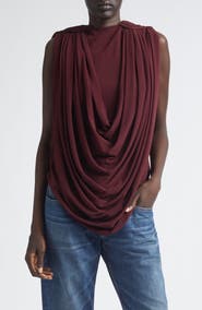Brandon Maxwell Astor Draped Jersey Top