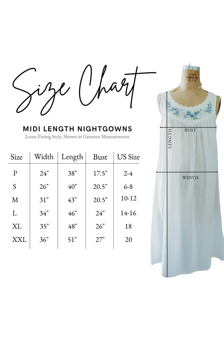 Maison d'Haiti Purple Rosebud Nightgown, Alternate, color, Midi