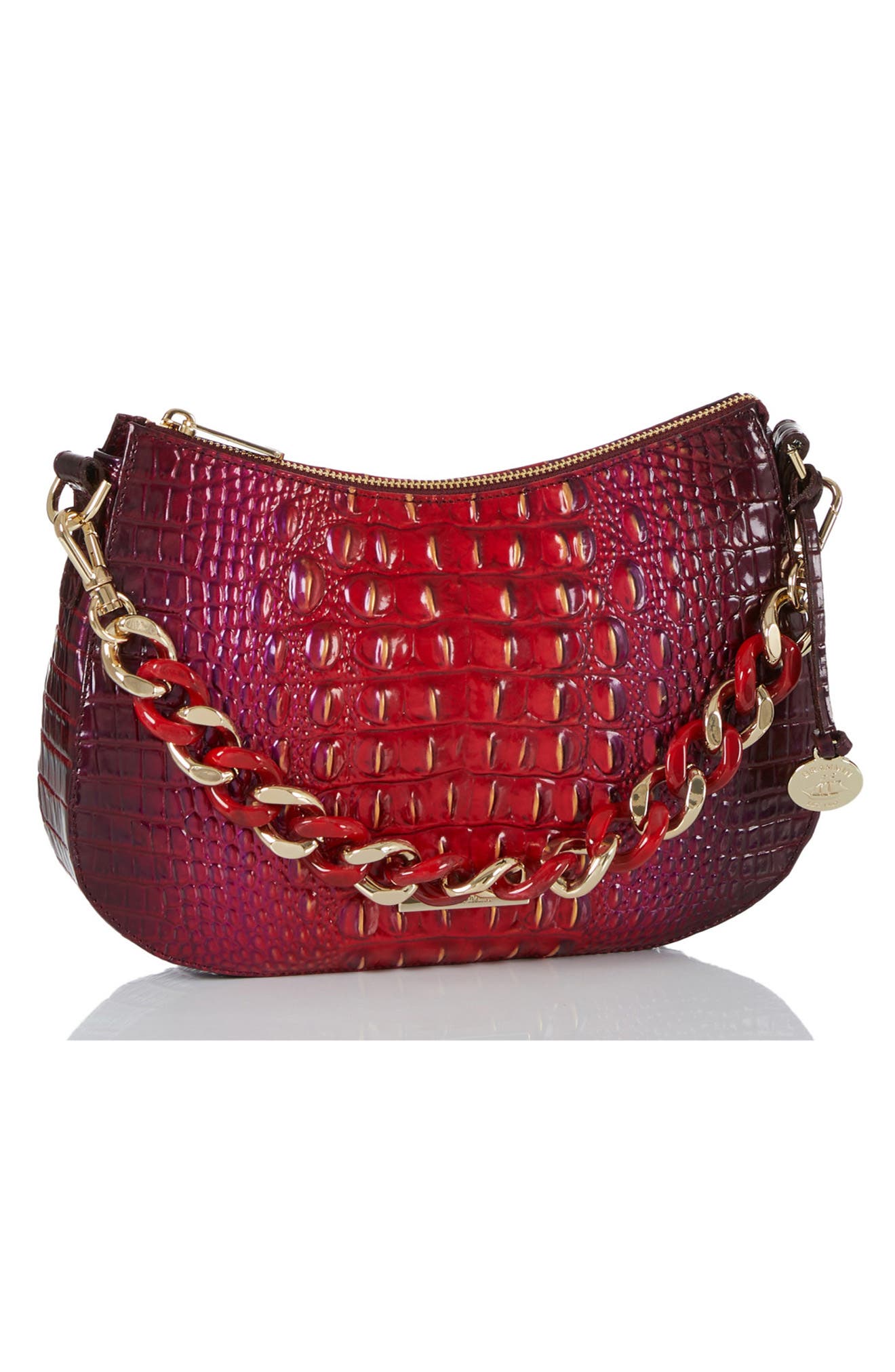 Brahmin Mod Shayna Croc Embossed Leather Crossbody Bag, Alternate, color, 