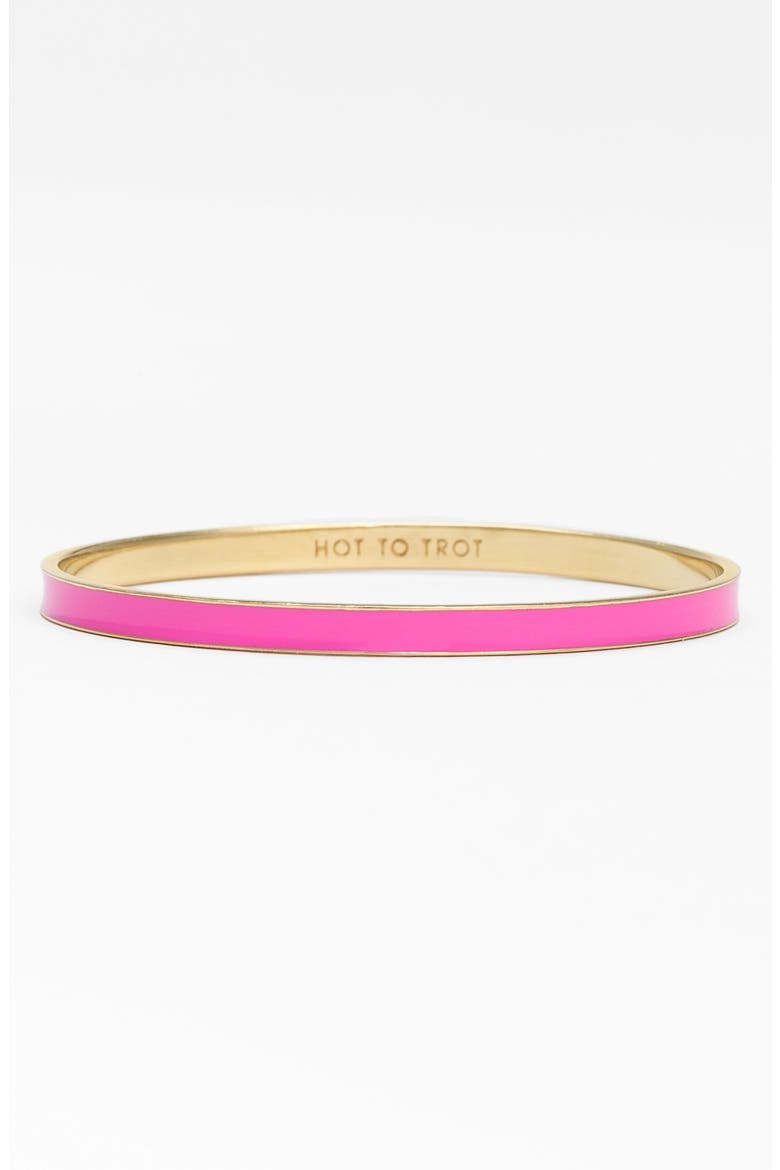 'idiom - hot to trot' ultra thin enamel bangle, Main, color, HOT TO TROT- PINK