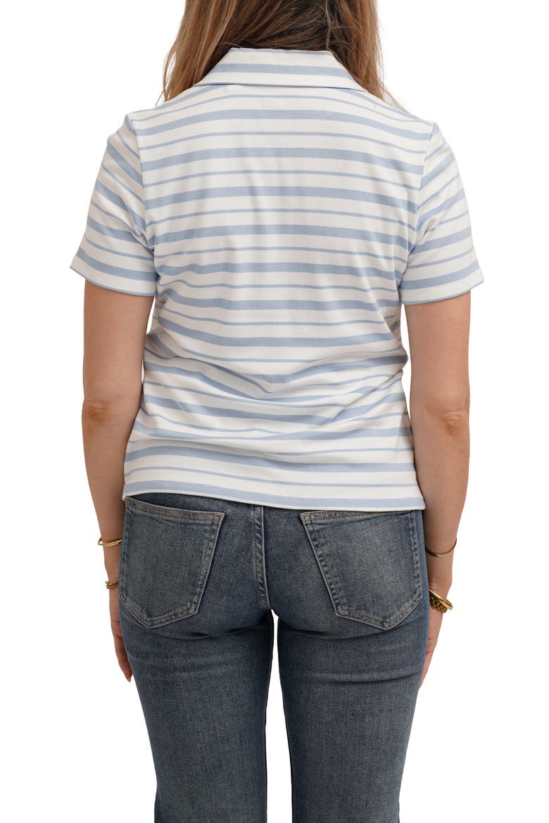 Striped Button Front Shirt, Alternate, color, BONE/ BLUE FALLS