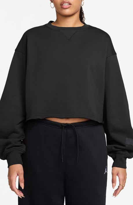 Oversize Fleece Crop Sweatshirt
