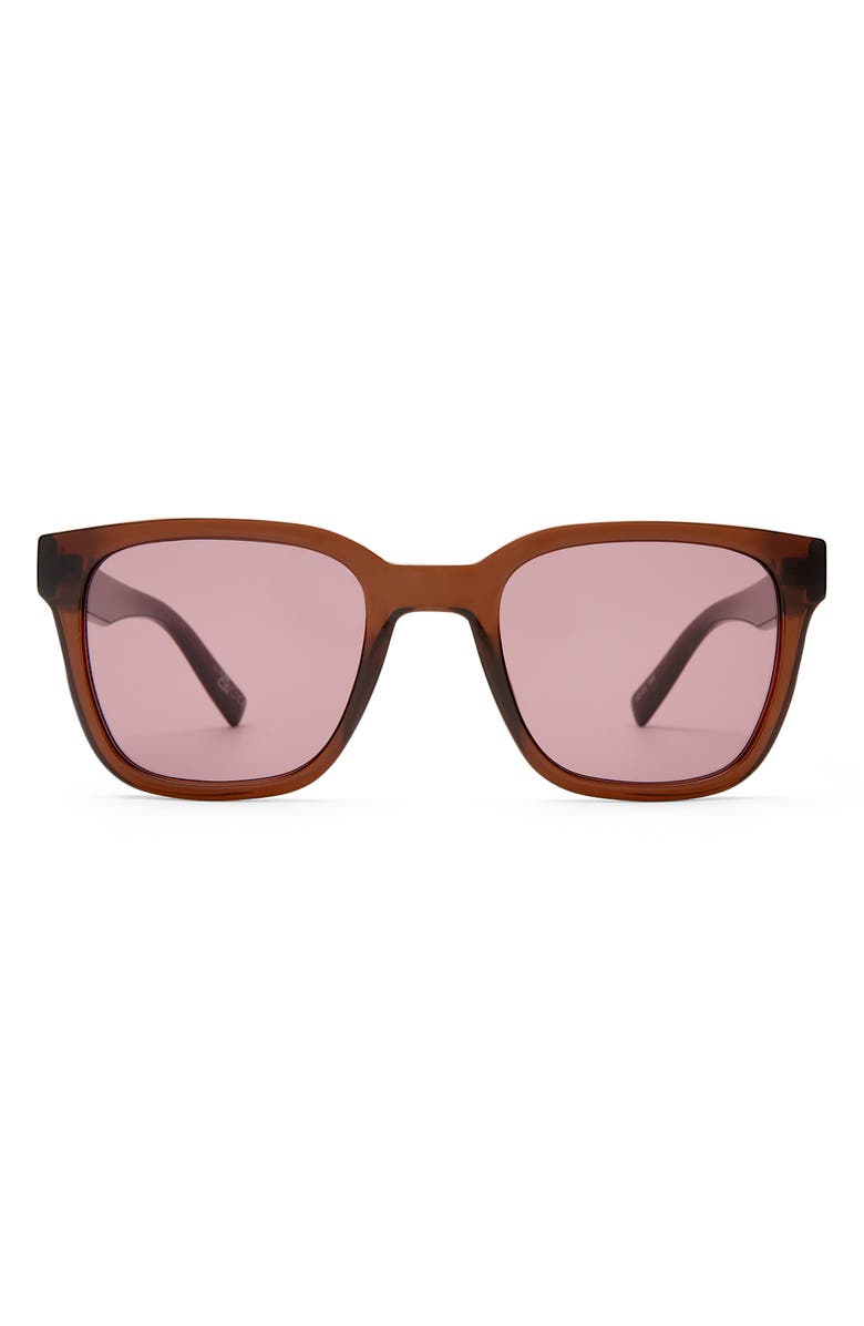 Le Specs Elixir 52mm Polarized Square Sunglasses, Main, color, Dark Chocolate / Smokey Brown
