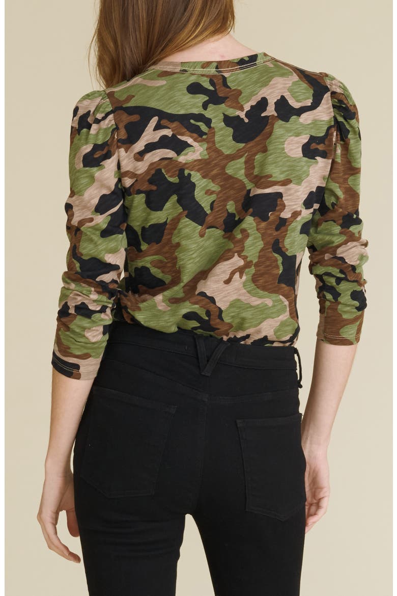 Porter Puff Sleeve T-Shirt, Alternate, color, ARMY MULTI