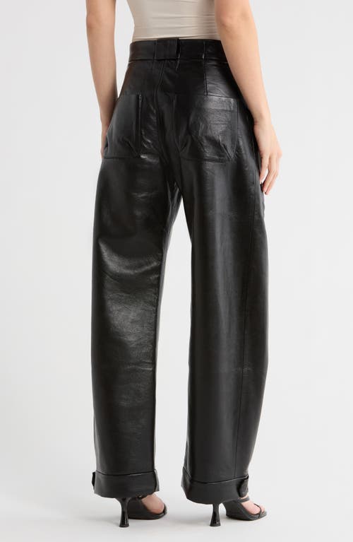 Mother The Half-pipe Cargo Nerdy Faux Leather Pants In Black