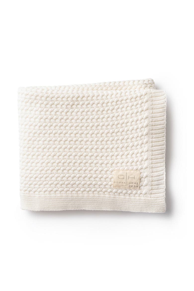 Herringbone Knit Baby Blanket, Main, color, CREAM