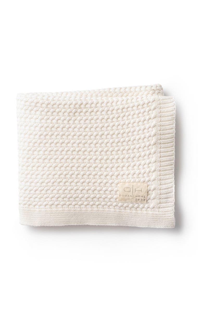 Domani Home Herringbone Knit Baby Blanket, Main, color, Cream