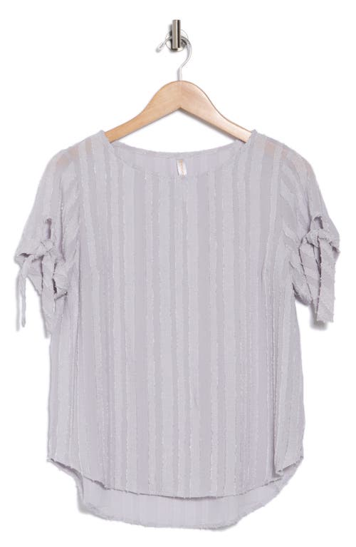 RENEE C RENEE C SEMISHEER STRIPE SHORT SLEEVE TOP 