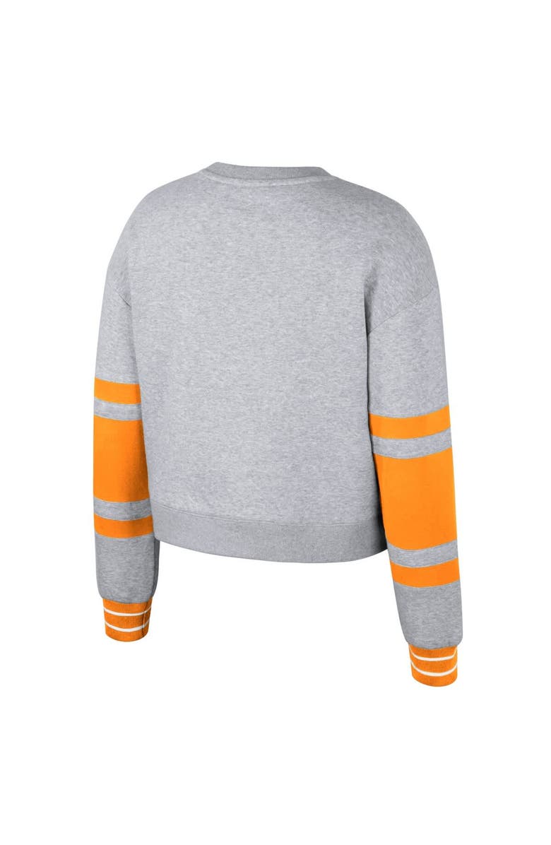 Stadium Essentials Women's Stadium Essentials Heather Gray New York Knicks 2024/25 City Edition Scrimmage Cropped Pullover Sweatshirt, Alternate, color,