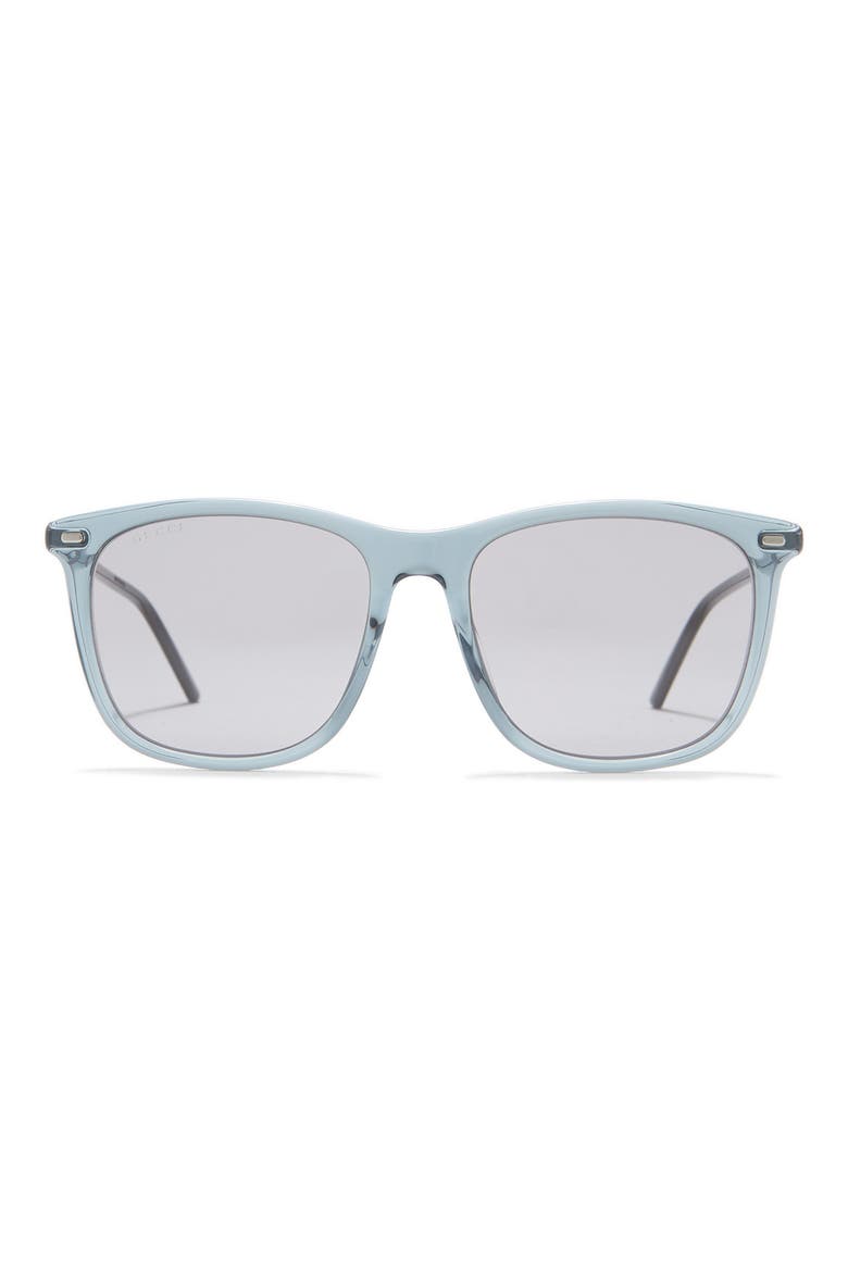 56mm Square Sunglasses, Main, color, GREY RUTHENIUM GREY