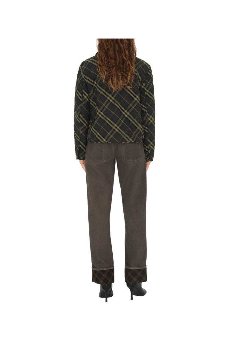 Burberry Cropped Check Quilted Barn Jacket, Alternate, color, 