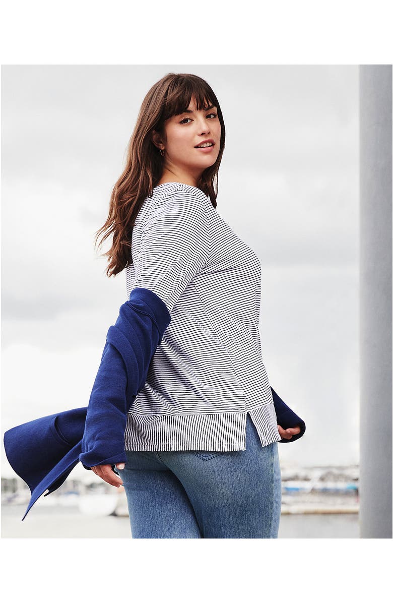 Lands' End 3/4 Sleeve Slub Jersey Swing Tunic, Alternate, color, 