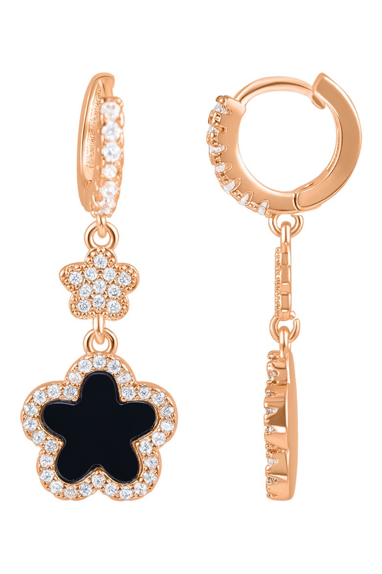 Clover Drop Earrings, Main, color, BLACK