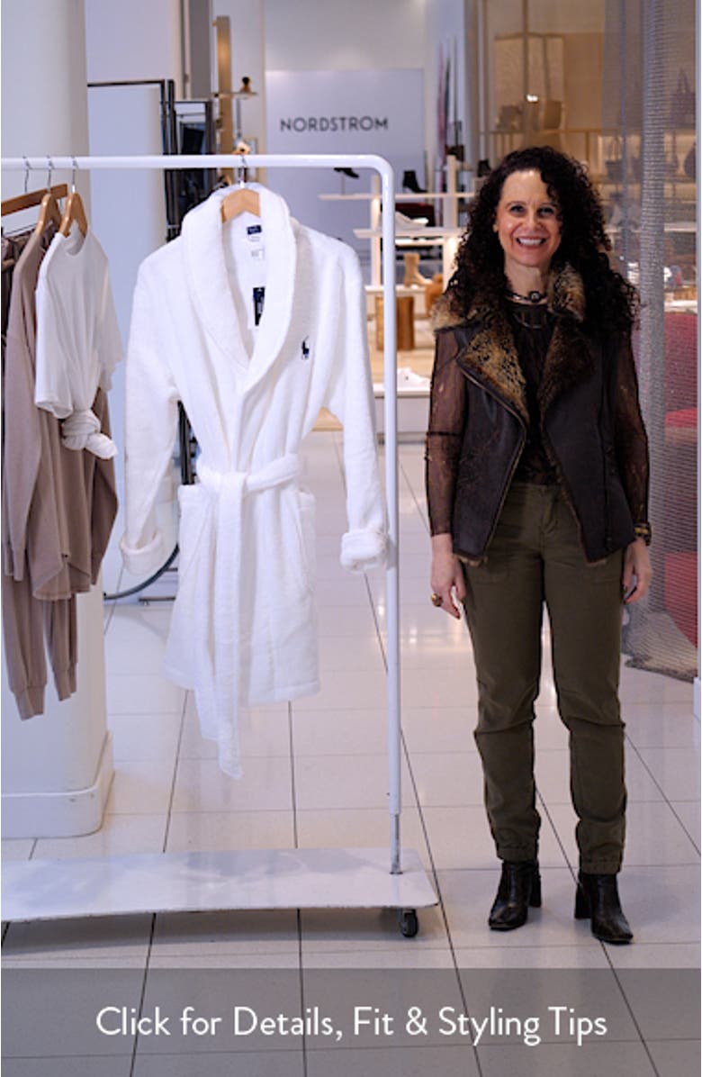 Bear Embroidered Terry Cloth Robe, sales video thumbnail