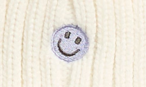 Toby Smiley Face Beanie & Mittens Set In Neutral