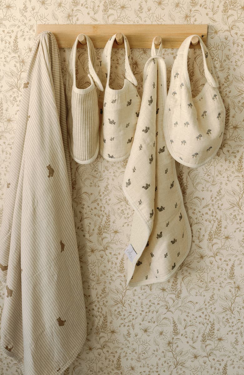 Oilo Assorted 2-Pack Organic Cotton Muslin Bibs, Alternate, color, Eggshell