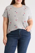 Lucky Brand Embroidered Twist Cotton T-Shirt