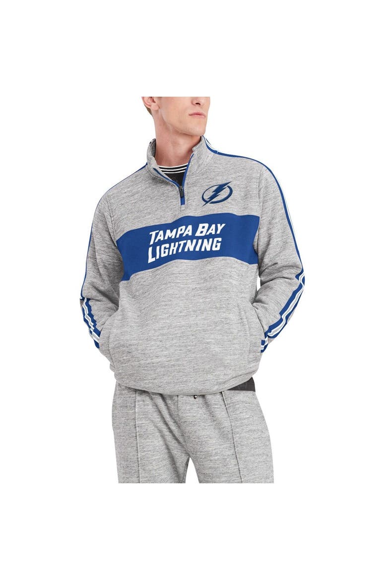 Men's Tommy Hilfiger Heathered Gray Tampa Bay Lightning Mario Quarter-Zip Jacket, Alternate, color, Heather Gray
