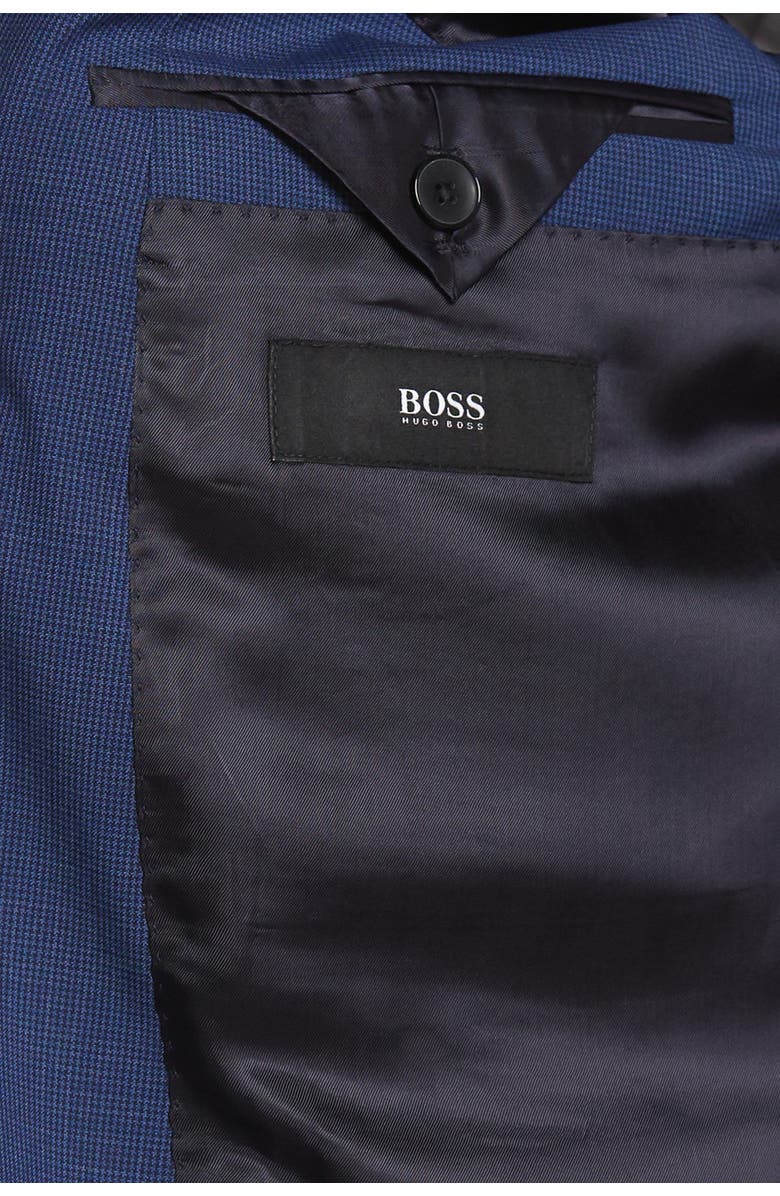 BOSS Huge Genius Blue Solid Two Button Notch Lapel Wool Suit, Alternate, color, 