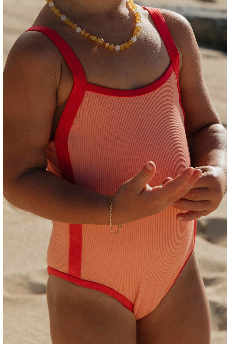 Kids' Little Beach Skipper One-Piece Swimsuit, Alternate, color, FRESHSQUEEZE/ POUT