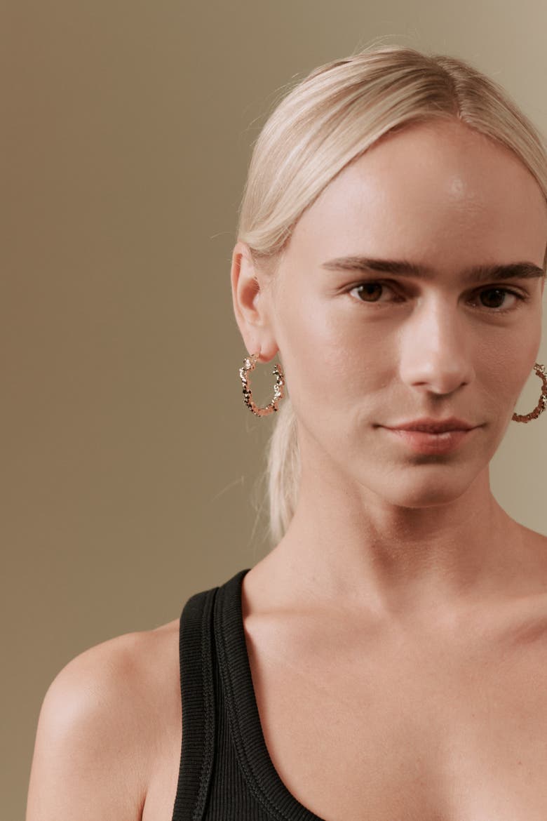 Belle Scrunchie Hoops, Alternate, color, Recycled Gold Vermeil