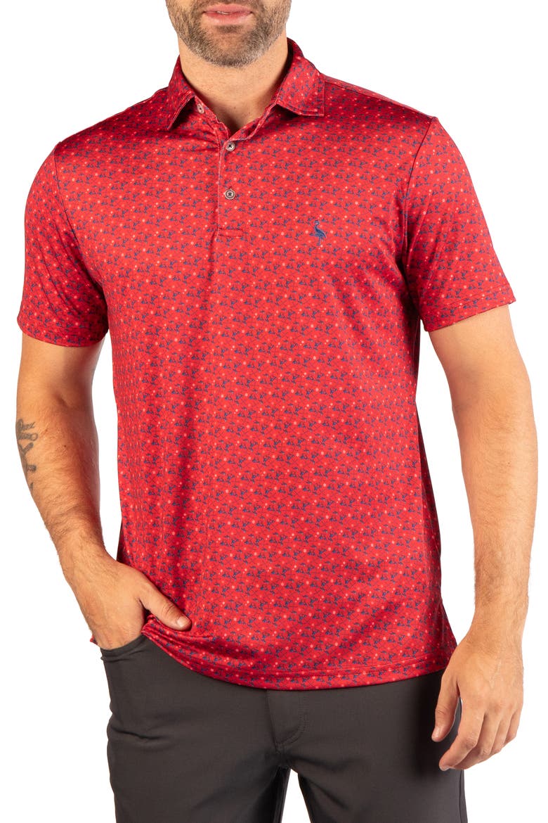 Golf Carts & Snowflakes Performance Polo, Alternate, color, RED