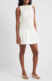Topshop Patchwork Lace Cotton Minidress