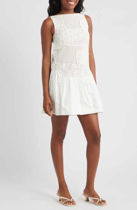 Topshop Patchwork Lace Cotton Minidress