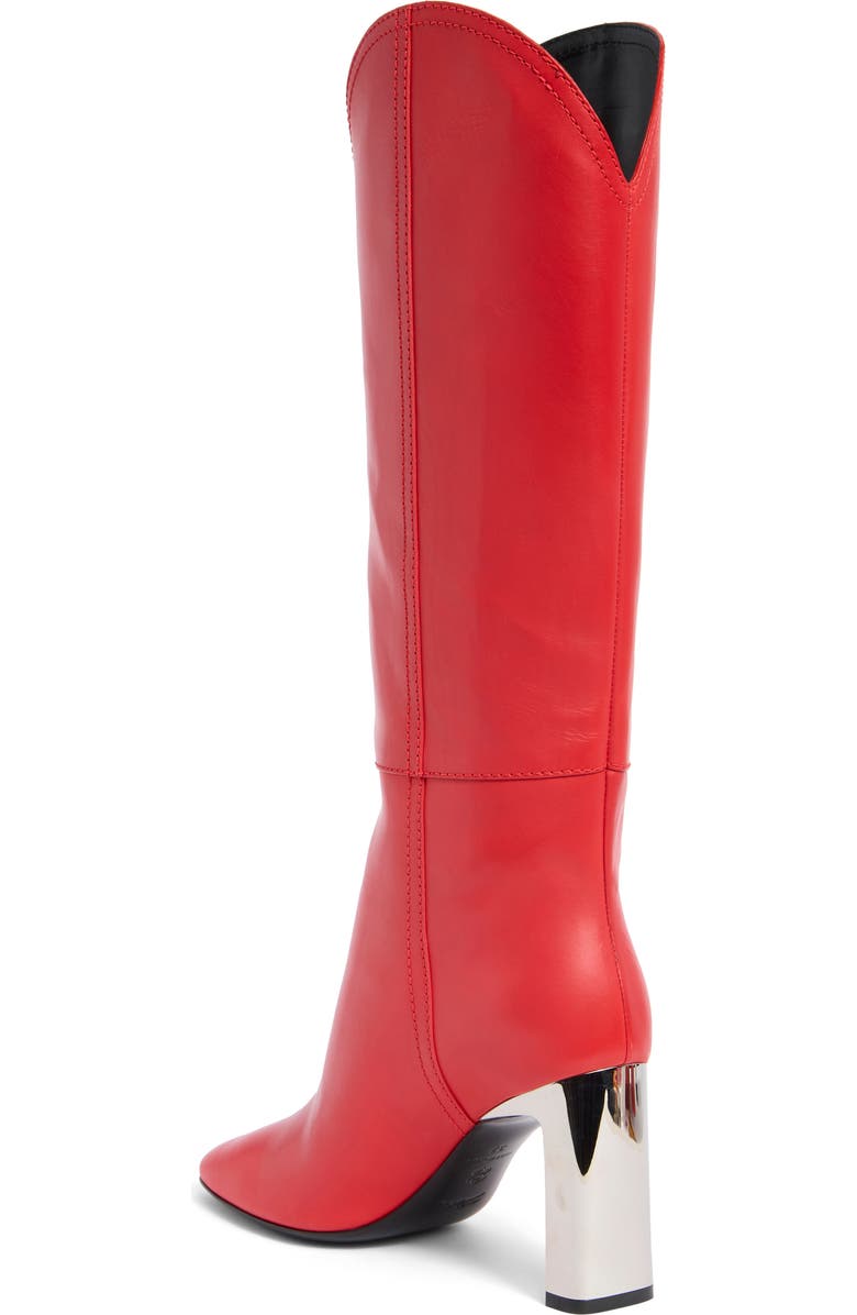 Longchamp Metallic Heel Western Boot, Alternate, color, Red Kiss