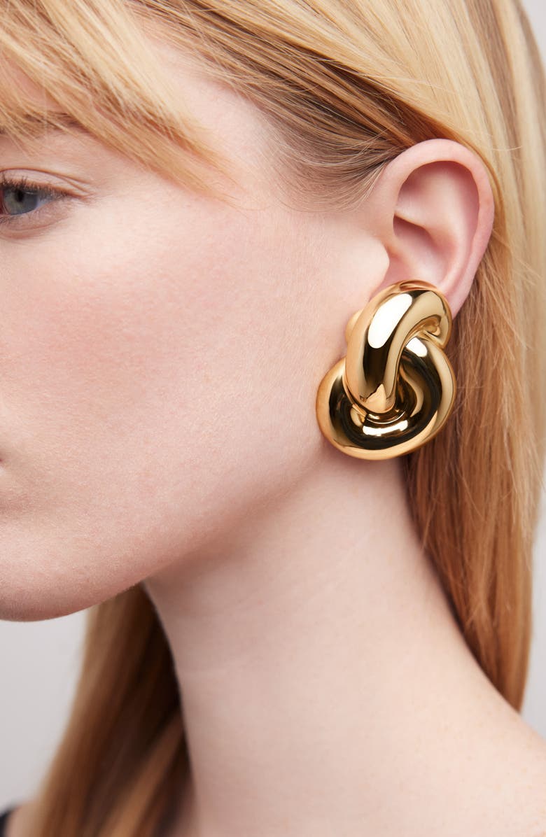 Jennifer Fisher Knot Clip-On Earrings, Alternate, color, Yellow Gold