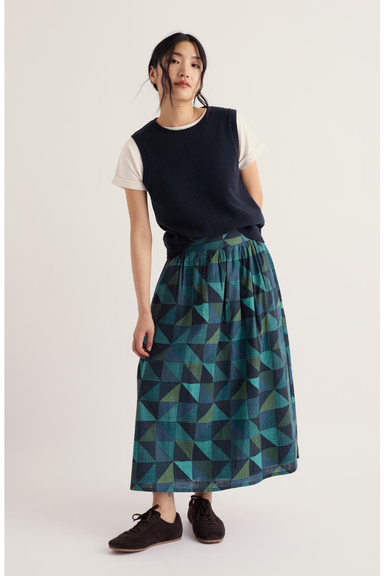 Mevagissey Midi Skirt, Alternate, color, BLANKET GEO ESTUARY