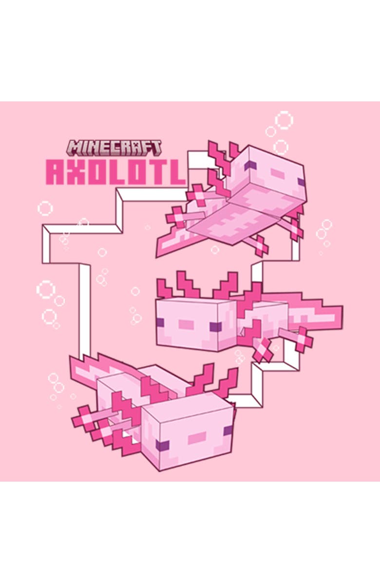 MINECRAFT Girl's Minecraft Axolotl Graphic T-Shirt, Alternate, color, Light Pink