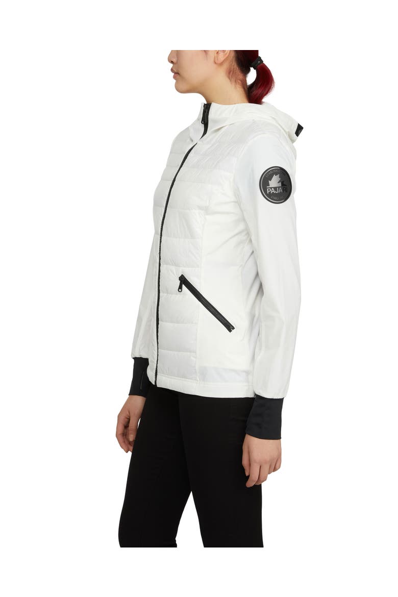 Cressy Mixed Media Channel Quilted Stretch Puffer, Alternate, color, White Op