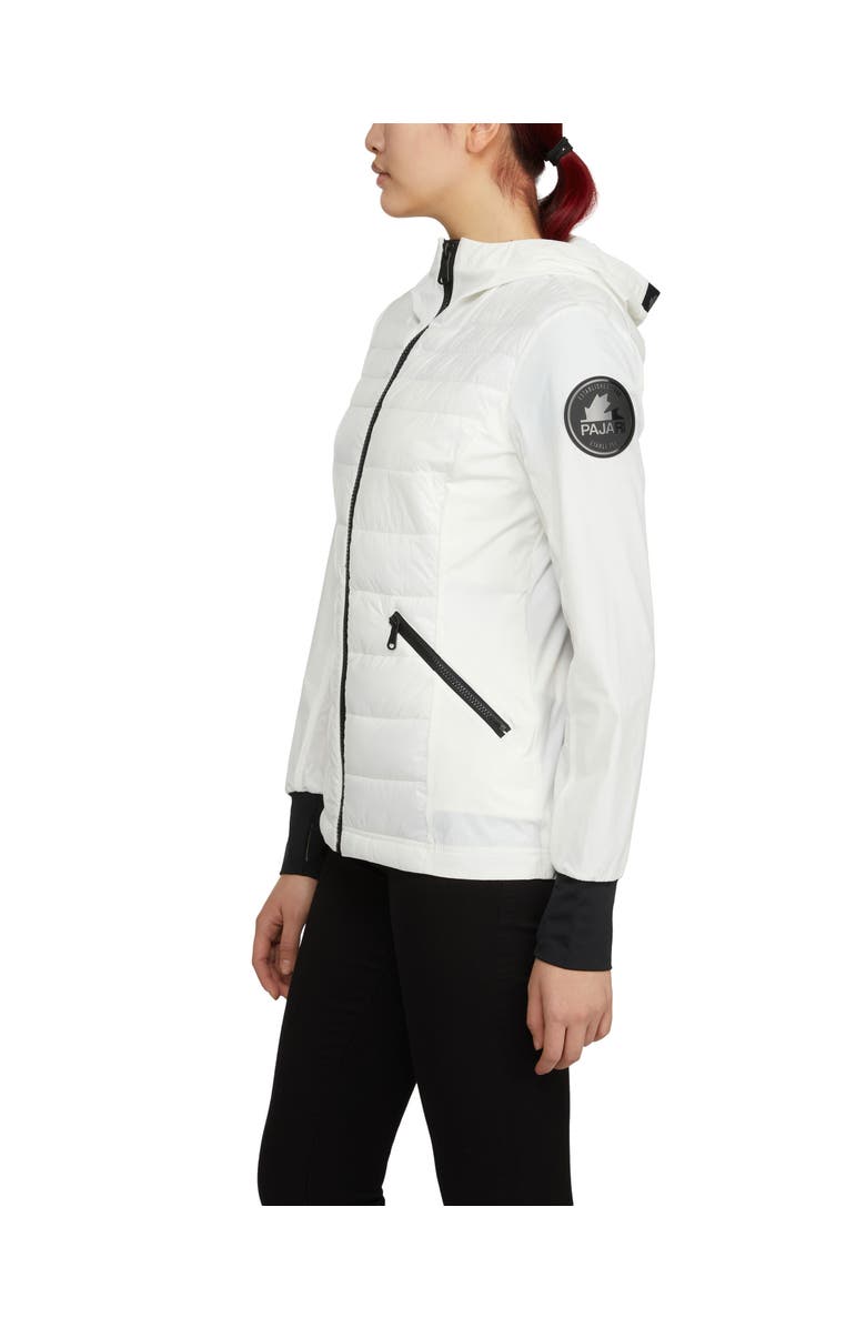 Pajar Cressy Mixed Media Channel Quilted Stretch Puffer, Alternate, color, White Op