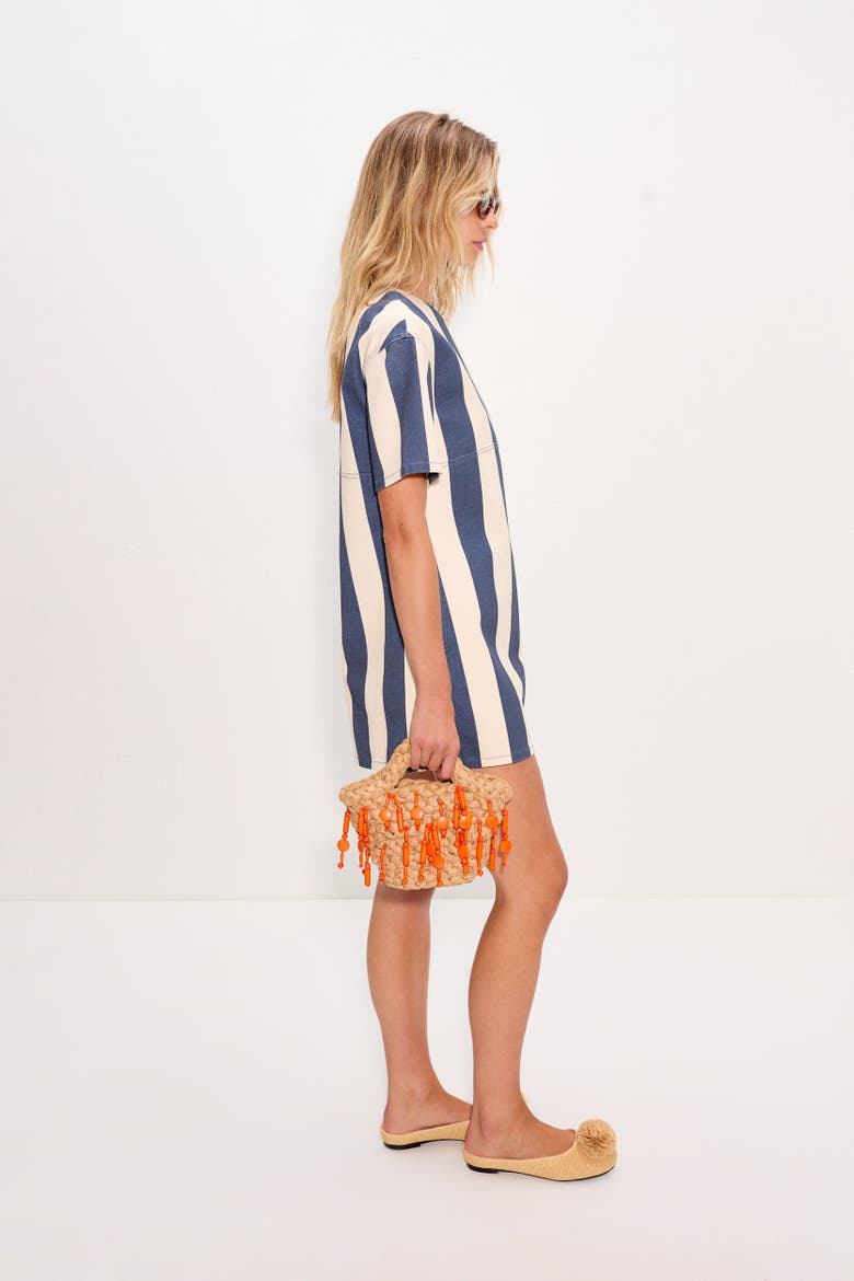 Sahara Short Sleeve Mini Dress, Alternate, color, Navy/Cream
