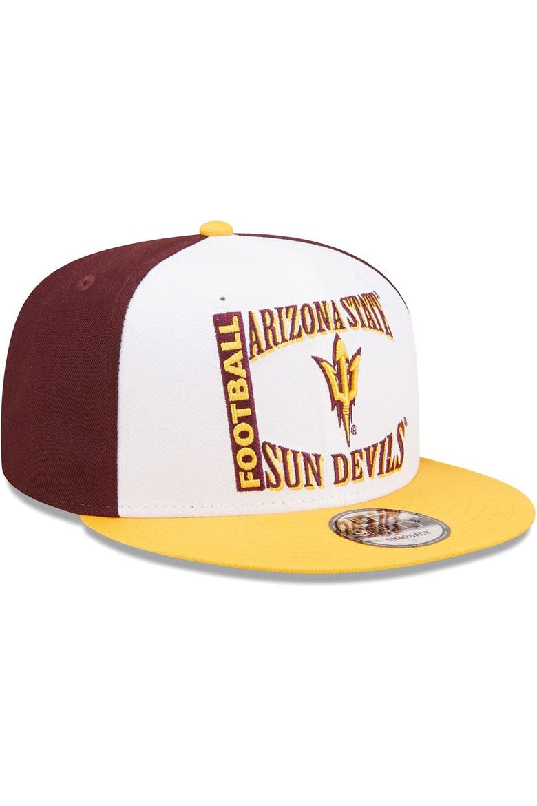 Men's New Era White/Maroon Arizona State Sun Devils Retro Sport 9FIFTY Snapback Hat, Alternate, color, Maroon