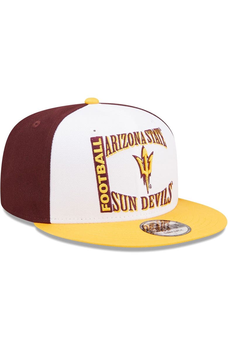 New Era Men's New Era White/Maroon Arizona State Sun Devils Retro Sport 9FIFTY Snapback Hat, Alternate, color, Maroon