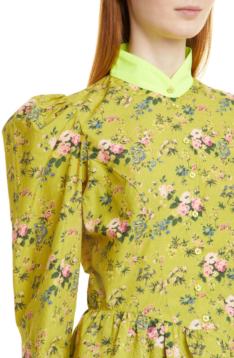 Batsheva Grace Floral Leg of Mutton Blouse, Alternate, color, 