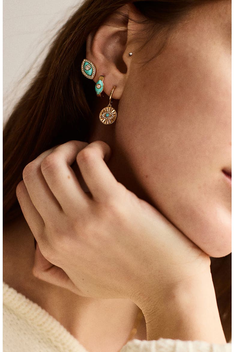Good Intentions Evil Eye Earrings, Alternate, color, CLEAR