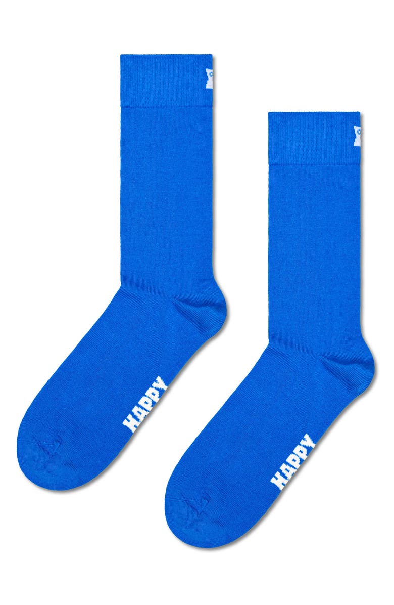 Happy Socks Solid Assorted 5-Pack Crew Socks, Alternate, color, Blue Multi